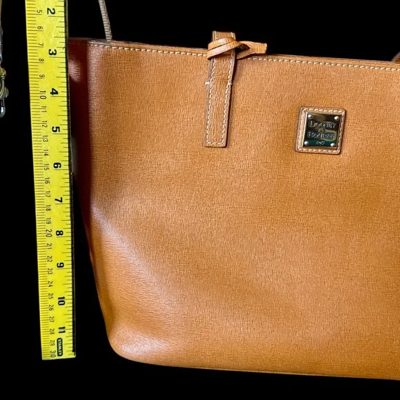 Dooney & Bourke Vintage Tan Leather Tote with Gold Hardware - Picture 13 of 13
